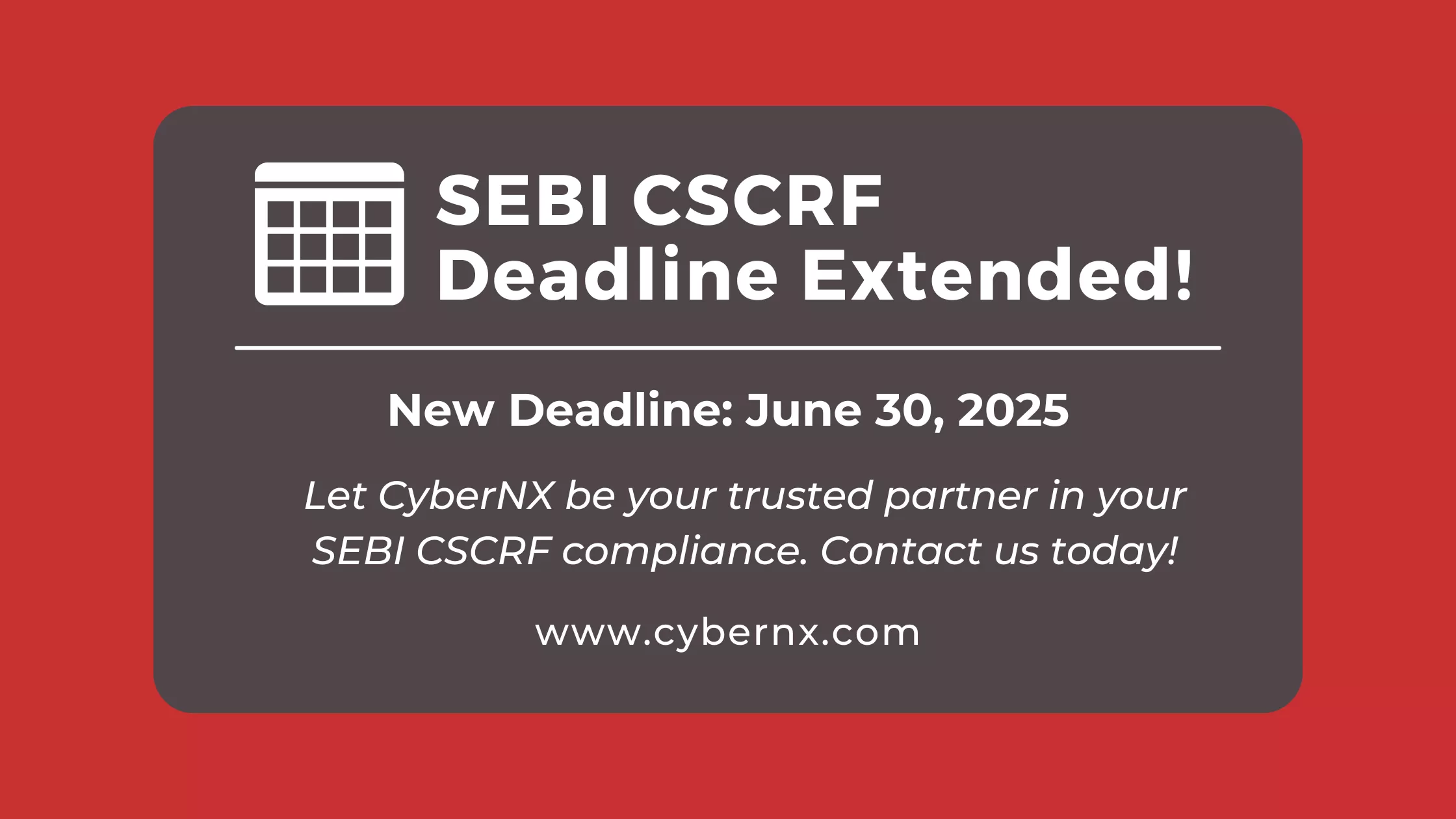 SEBI CSCRF Deadline Extended