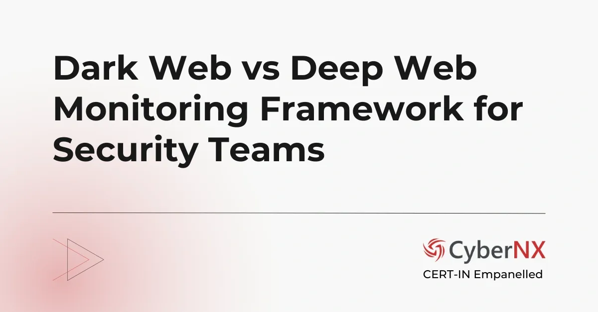 Dark Web vs Deep Web Monitoring Framework for Security Teams