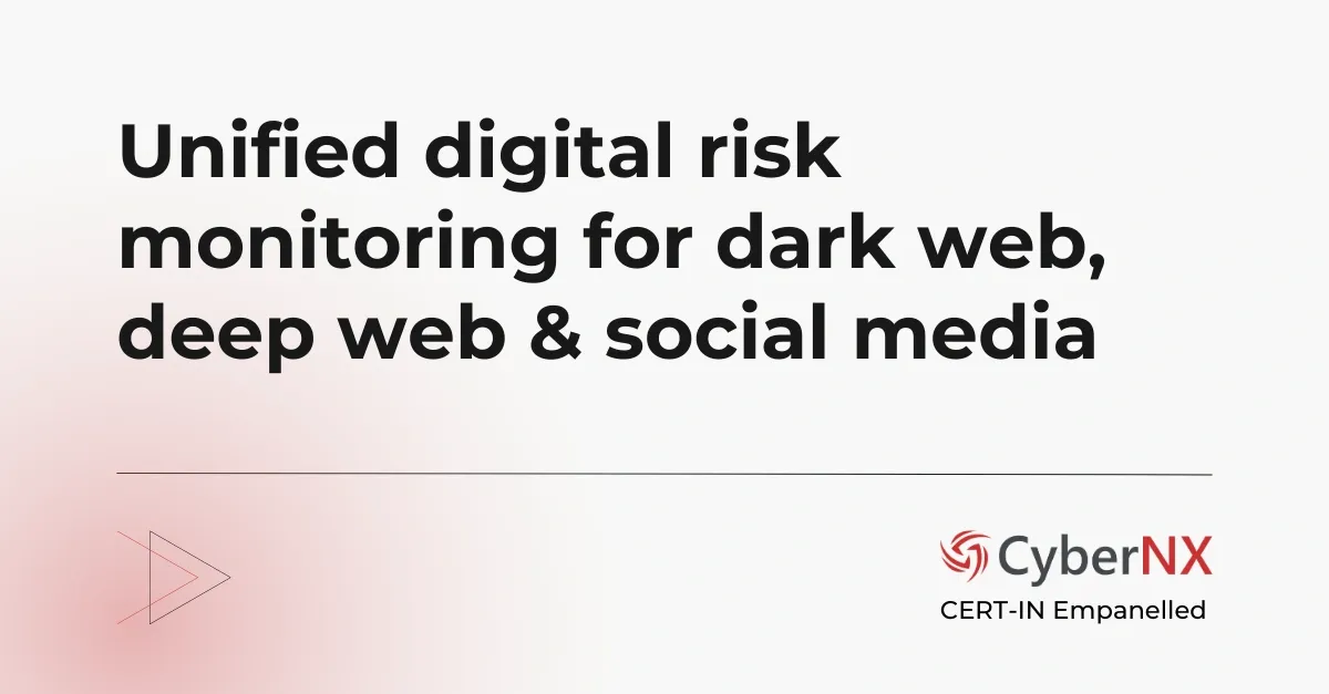 Unified digital risk monitoring for dark web, deep web & social media